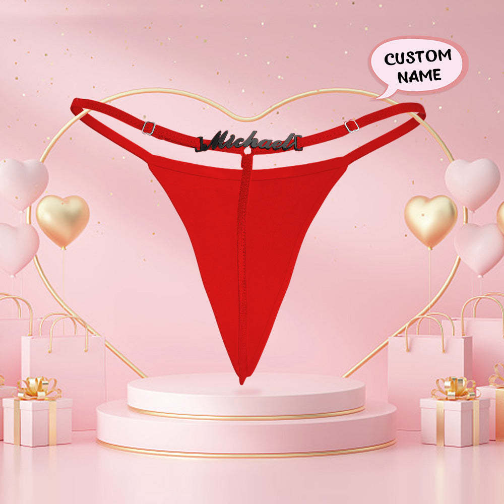 Personalized Name Alphabet Women G-String Thong Custom Women Panties Valentine's Day Gift - MyPhotoSocks