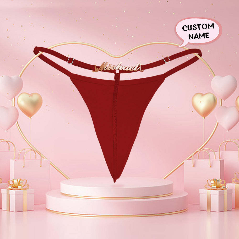 Personalized Name Alphabet Women G-String Thong Custom Women Panties Valentine's Day Gift - MyPhotoSocks