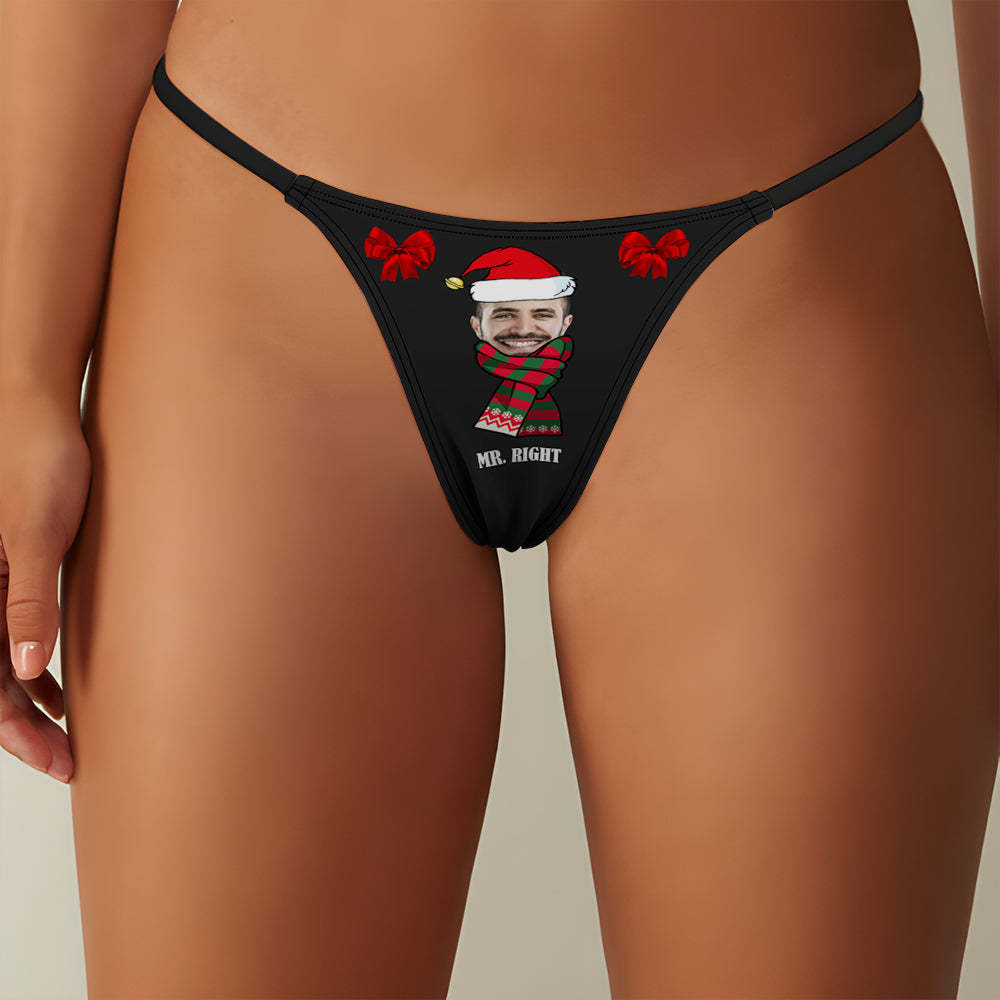 Custom Face on Women's Underwear Thongs Panty Christmas Gift - Mr.Right - MyPhotoSocks
