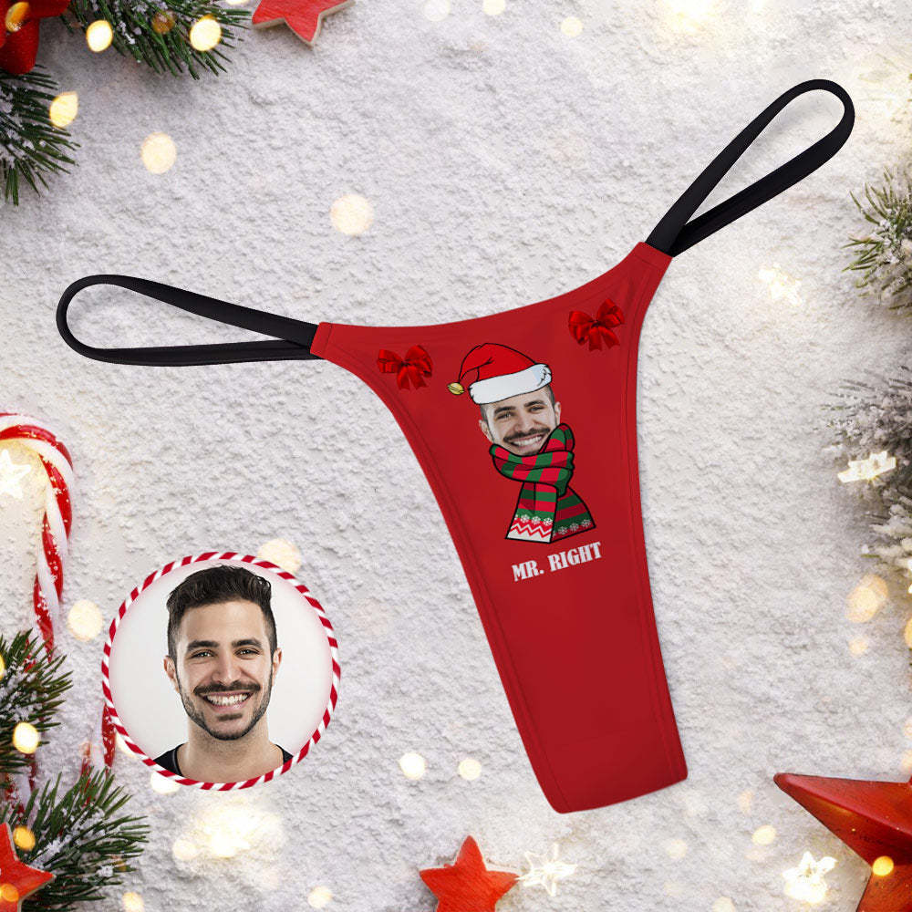 Custom Face on Women's Underwear Thongs Panty Christmas Gift - Mr.Right - MyPhotoSocks