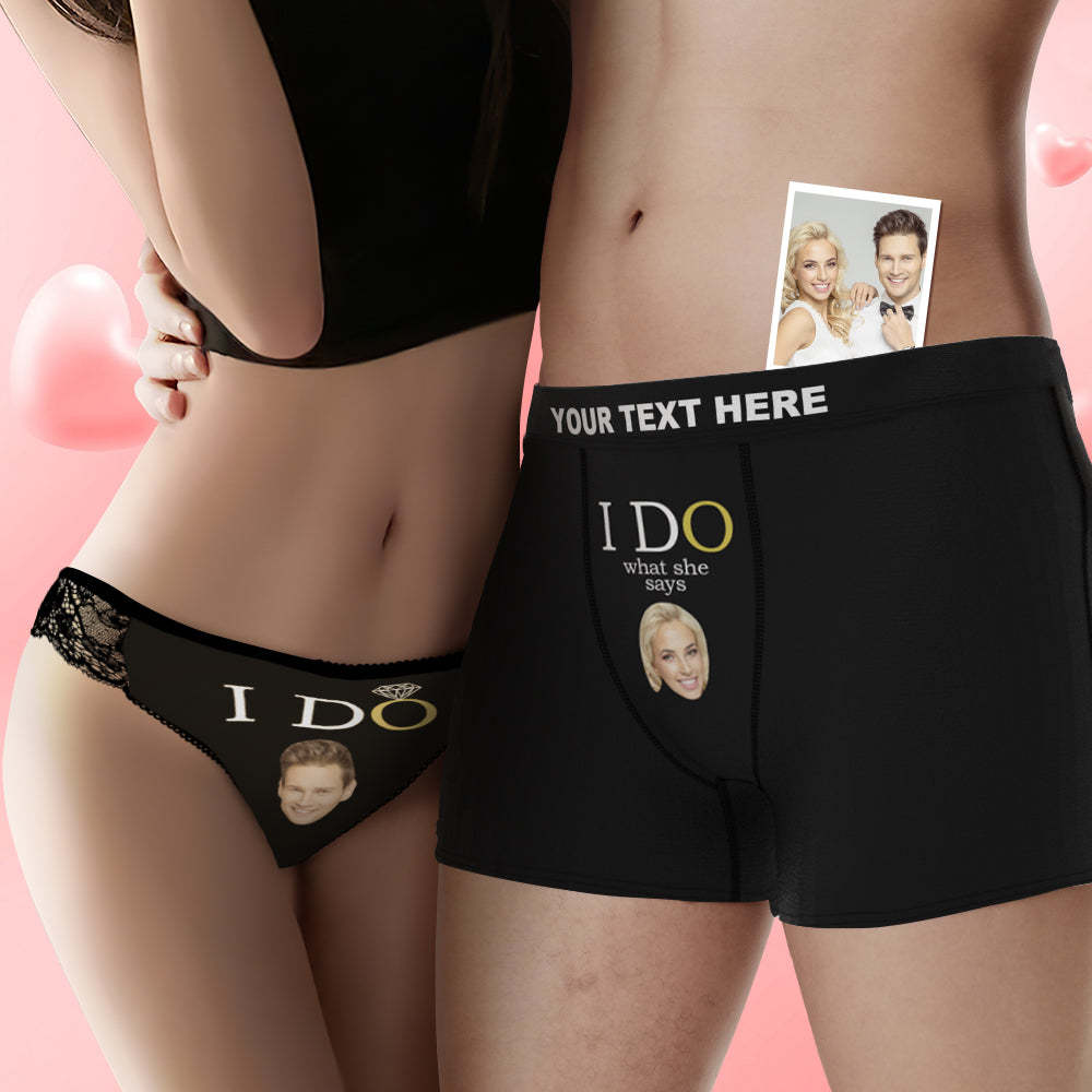 Custom Face Yes I Do Couple Underwear Personalized Underwear Valentine's Day Gift - MyPhotoSocks