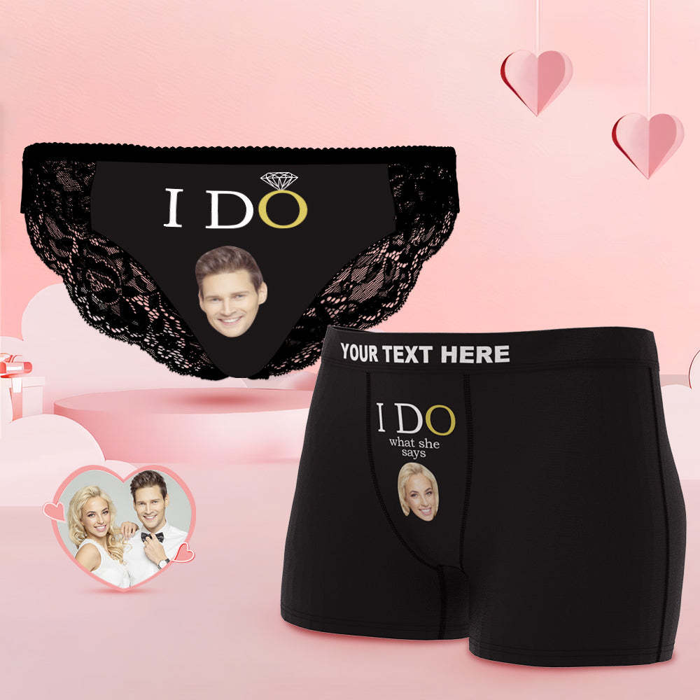 Custom Face Yes I Do Couple Underwear Personalized Underwear Valentine's Day Gift - MyPhotoSocks