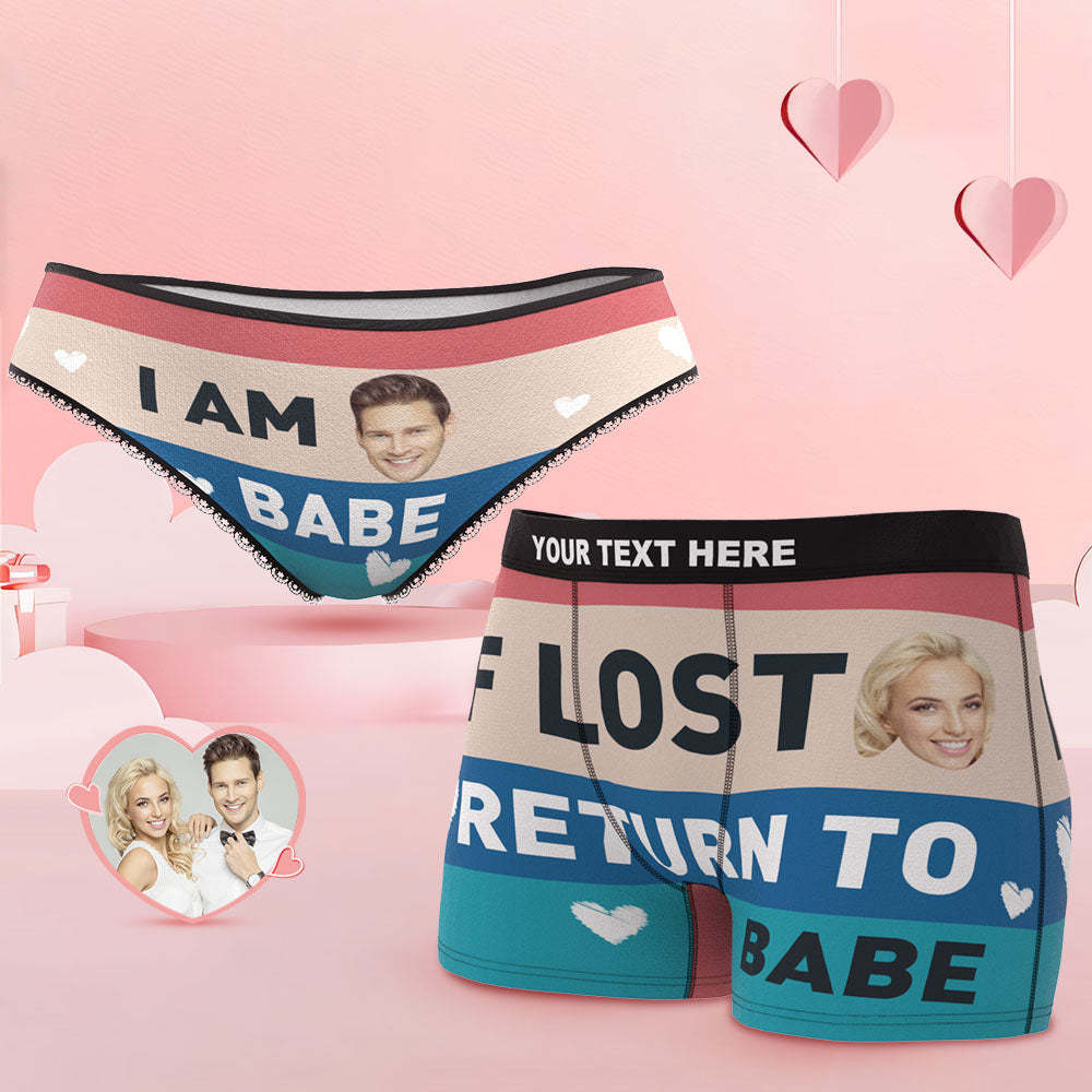 Custom Face My Babe Couple Underwear Design Your Own Personalized Underwear Valentine's Day Gift - MyPhotoSocks