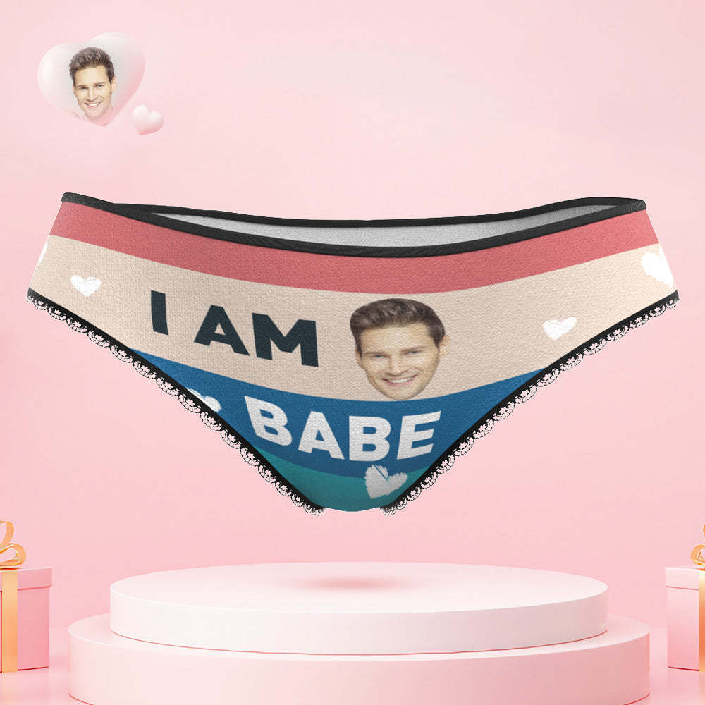 Custom Face My Babe Couple Underwear Design Your Own Personalized Underwear Valentine's Day Gift - MyPhotoSocks