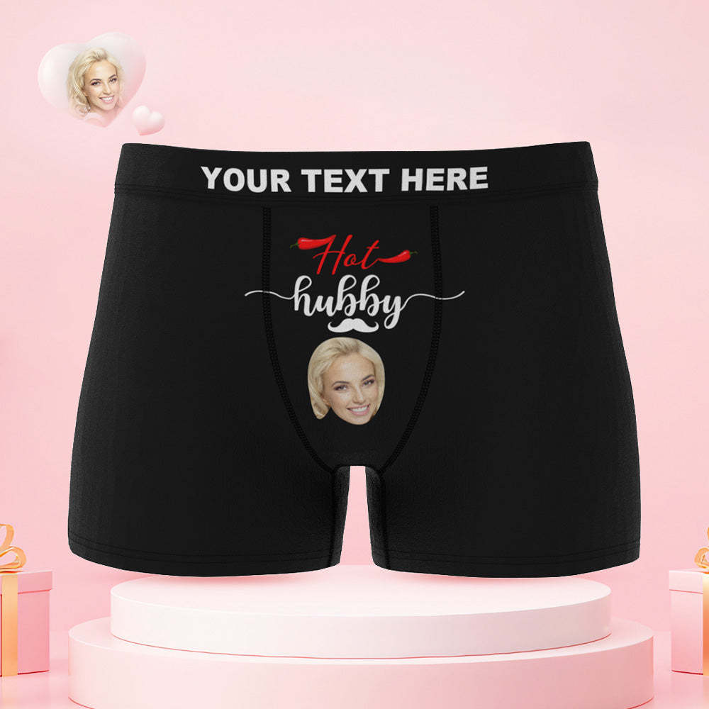 Custom Face Hubby and Wifey Couple Underwear Personalized Underwear Valentine's Day Gift - MyPhotoSocks
