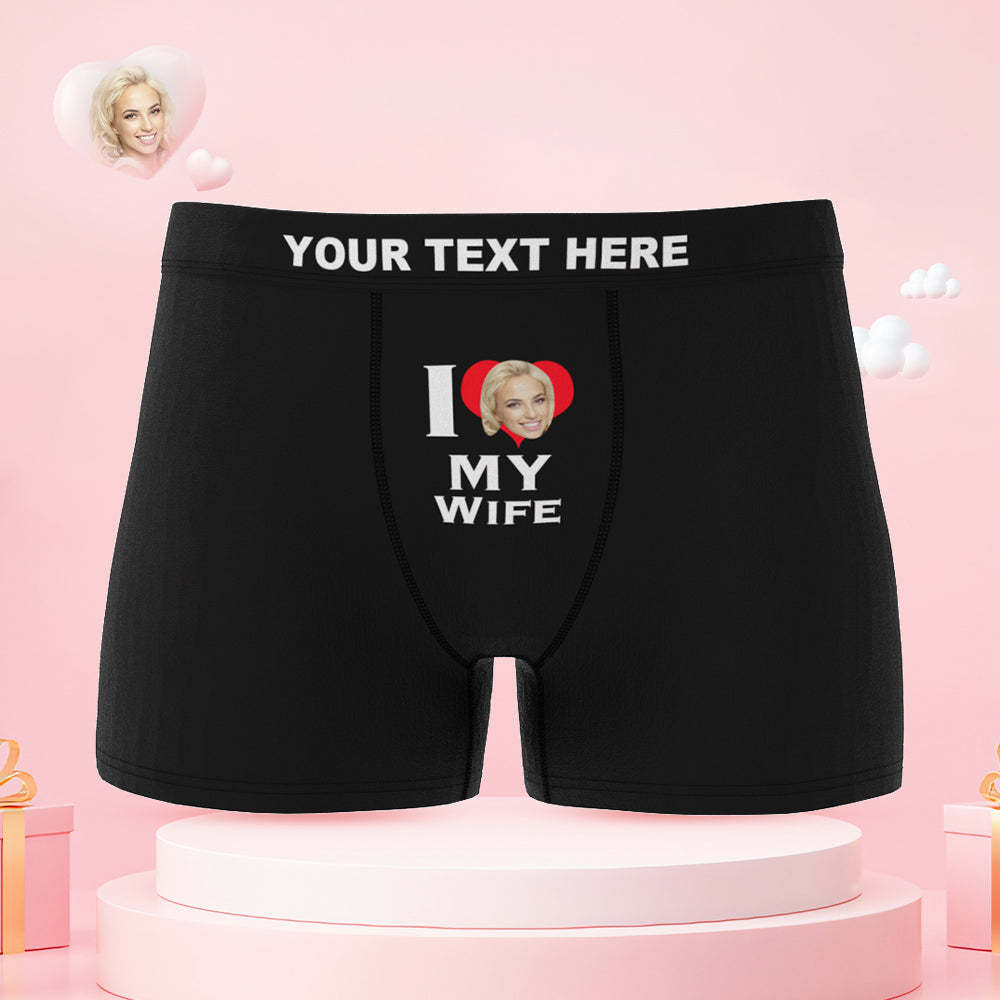 Custom Face Couple Underwear Love Heart Personalized Underwear Valentine's Day Gift - MyPhotoSocks