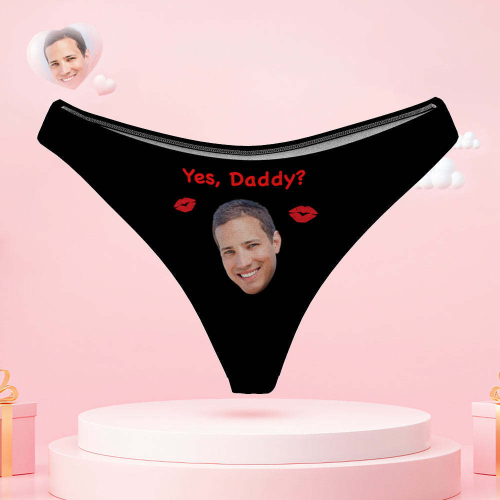 Personalized Face Couple Underwear Yes Daddy Custom Underwear for Couple Valentine's Day Gift - MyPhotoSocks