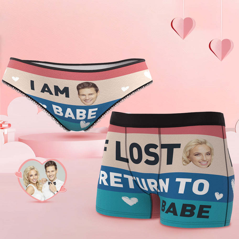 Custom Face My Babe Couple Underwear Design Your Own Personalized Underwear Valentine's Day Gift - MyPhotoSocks