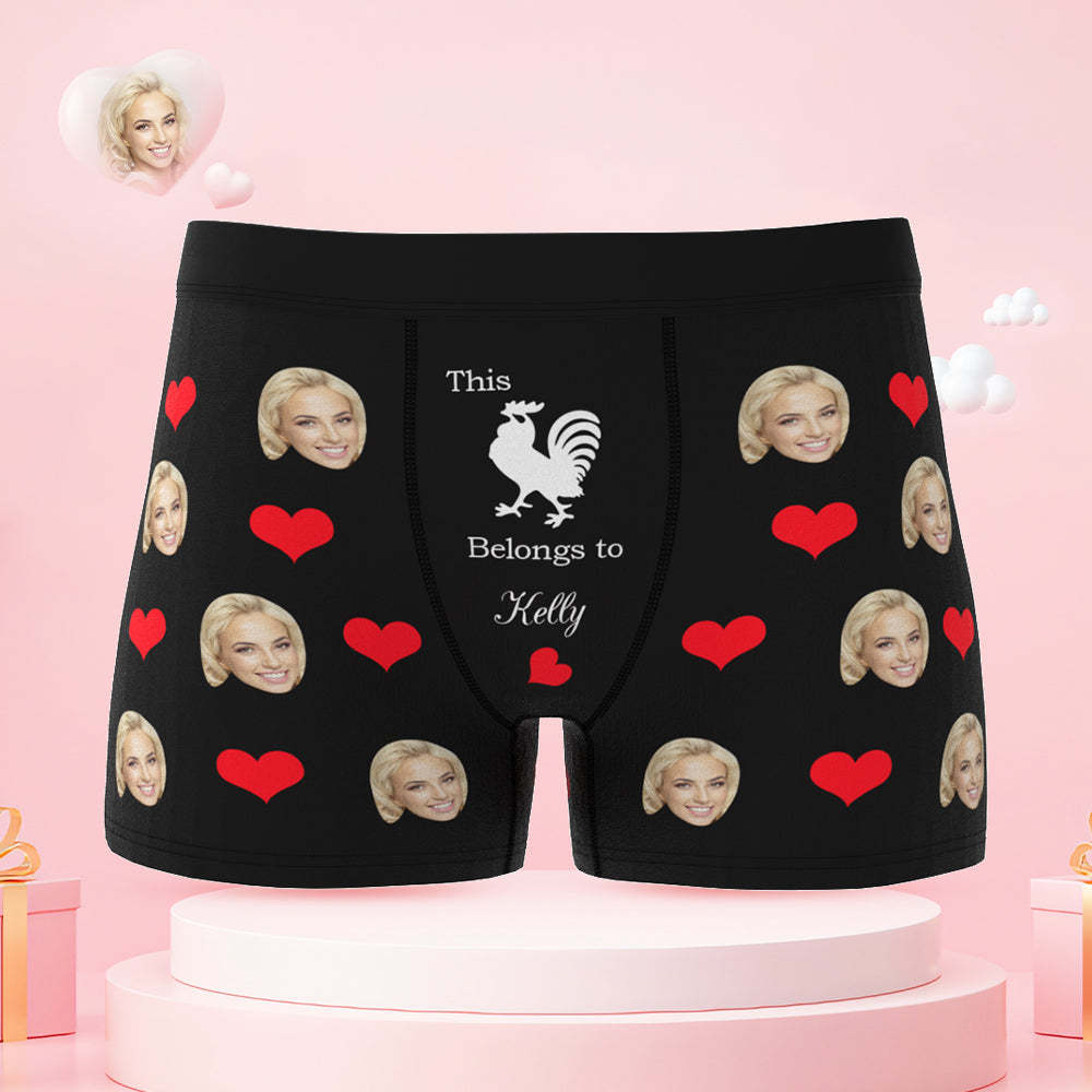 Custom Face You Belong to Me Couple Underwear Personalized Underwear Valentine's Day Gift - MyPhotoSocks