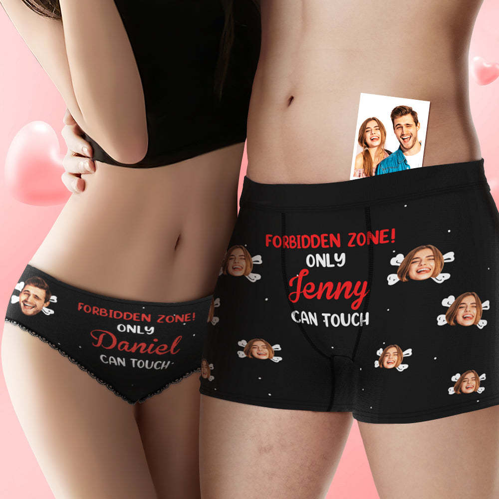 Custom Face Underwear Personalized Name Boxer Briefs and Panties Valentine's Day Gifts for Couple - MyPhotoSocks