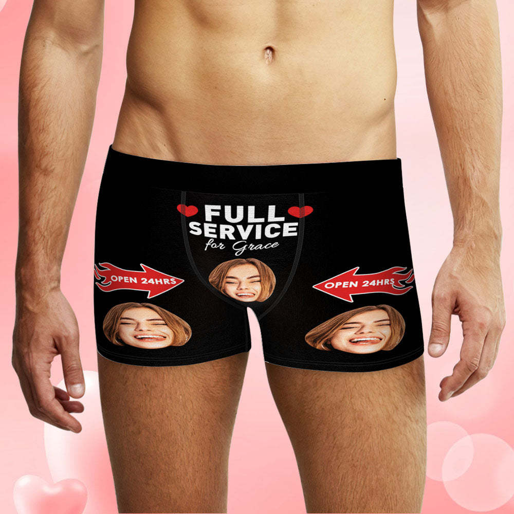 Custom Face Underwear Personalized Name Boxer Briefs and Panties OPEN 24HRS Valentine's Day Gifts for Couple - MyPhotoSocks