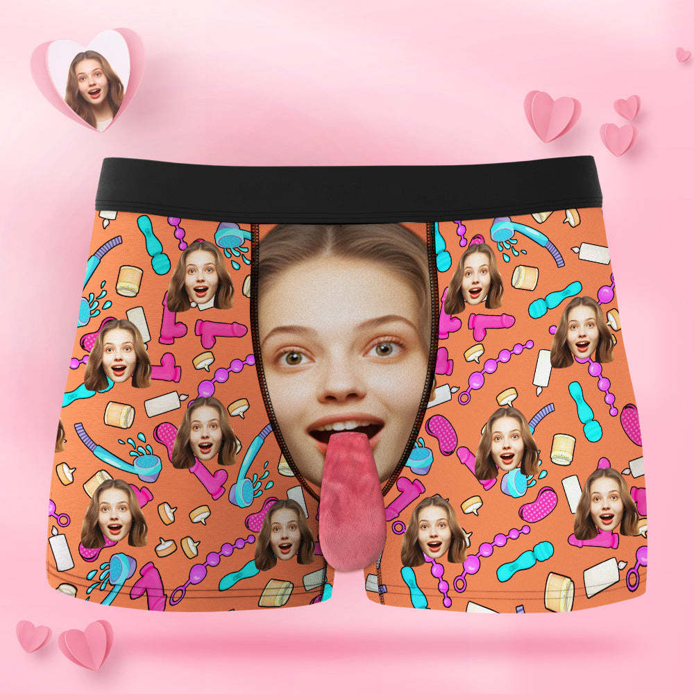 Custom Face Underwear Personalized Magnetic Tongue Underwear Valentine's Gifts for Lover - MyPhotoSocks