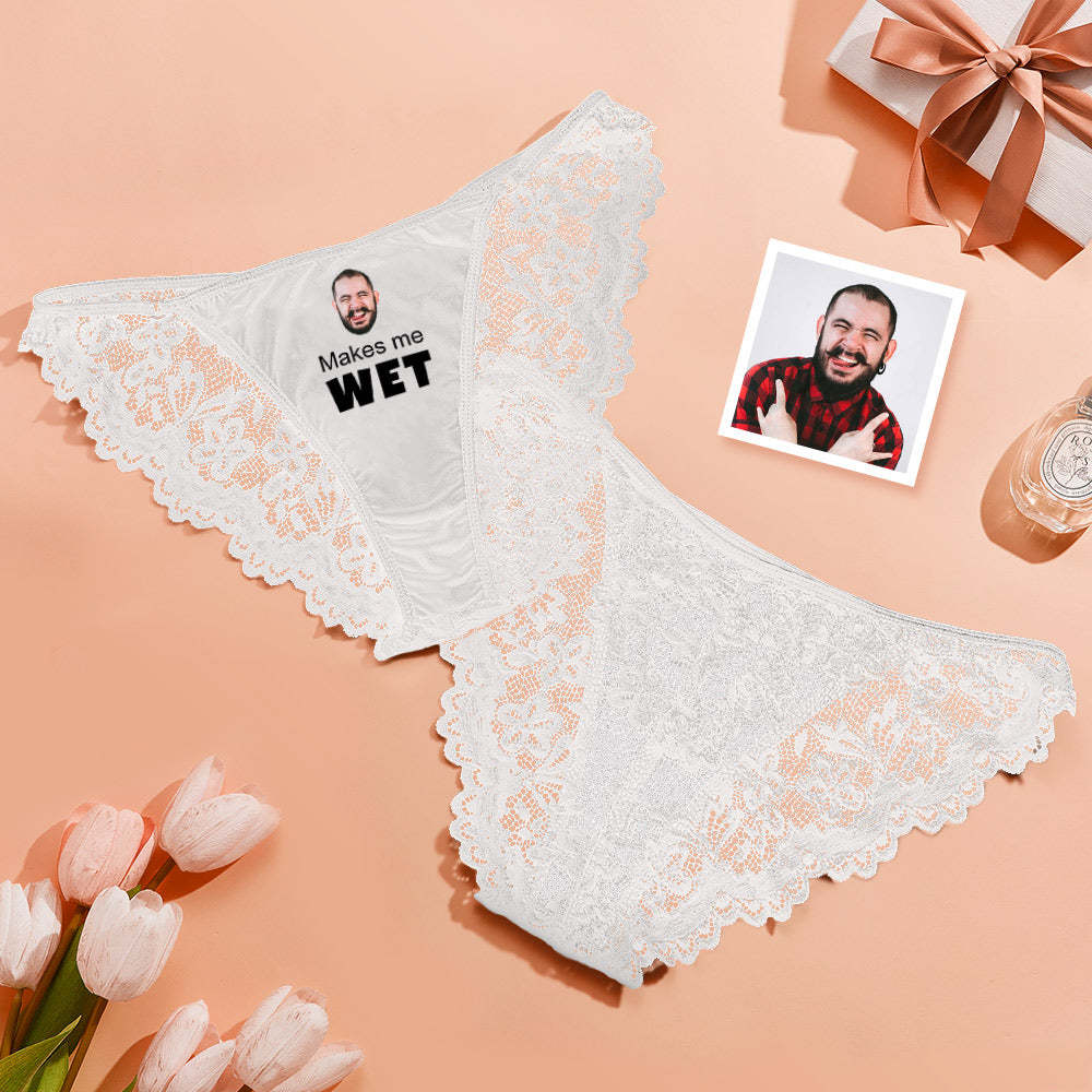 Custom Face Ring Linked Panty Makes Me Wet Personalized Photo Thong Panties Valentine's Day Gift - MyPhotoSocks