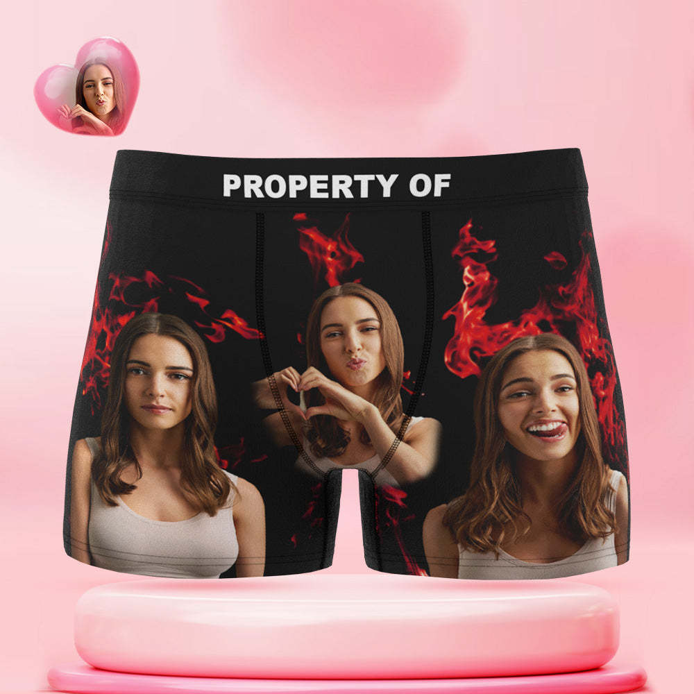 Custom Men's Boxer Briefs Vintage Photo Underwear Property Of Her - MyPhotoSocks