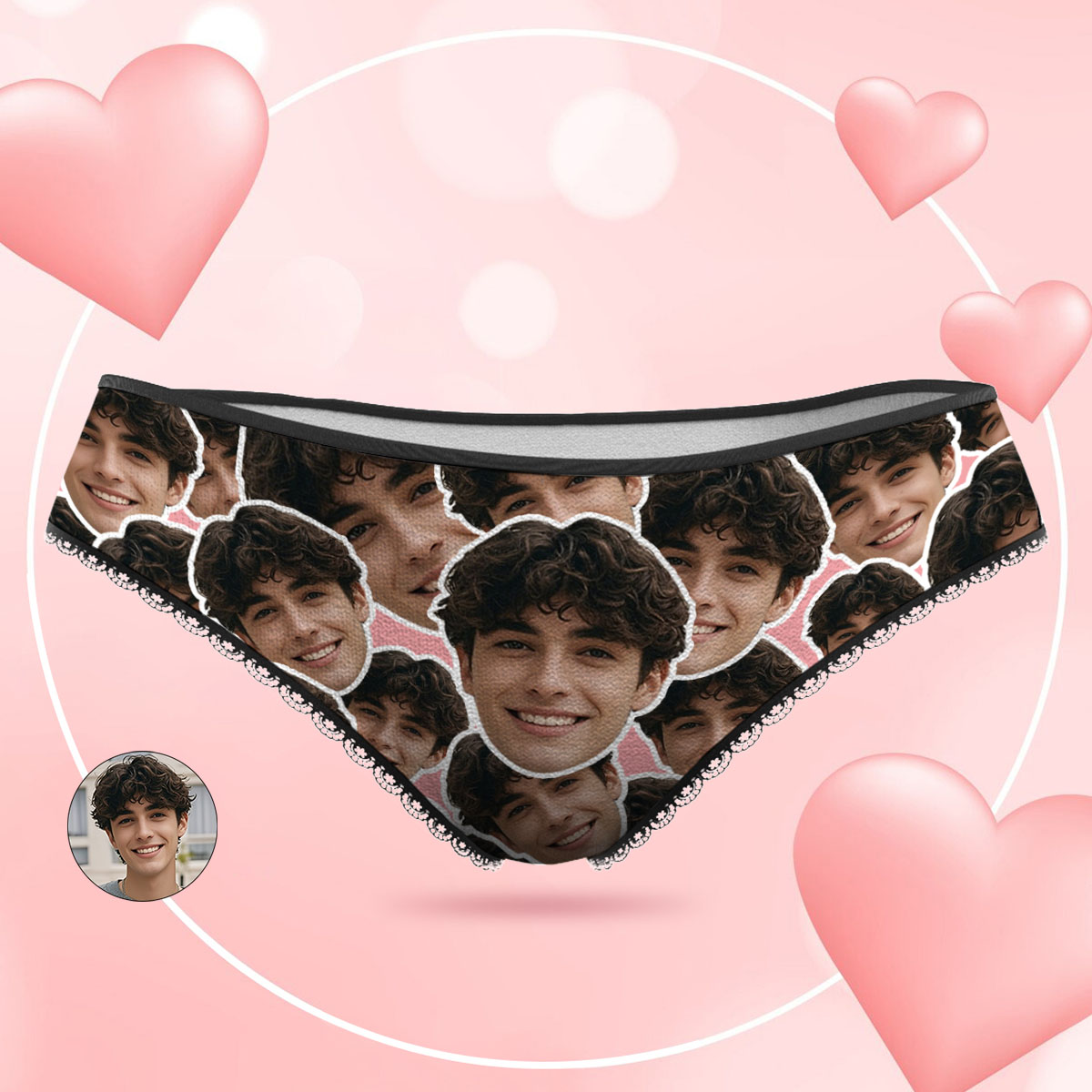 Custom Red Face Mash Photo Panties Funny Underwear Briefs Valentine Gift For Her