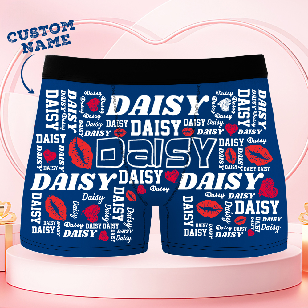 Custom Name Boxer Briefs, Men's Boxers Underwear Personalized Gifts for Him - MyPhotoSocks