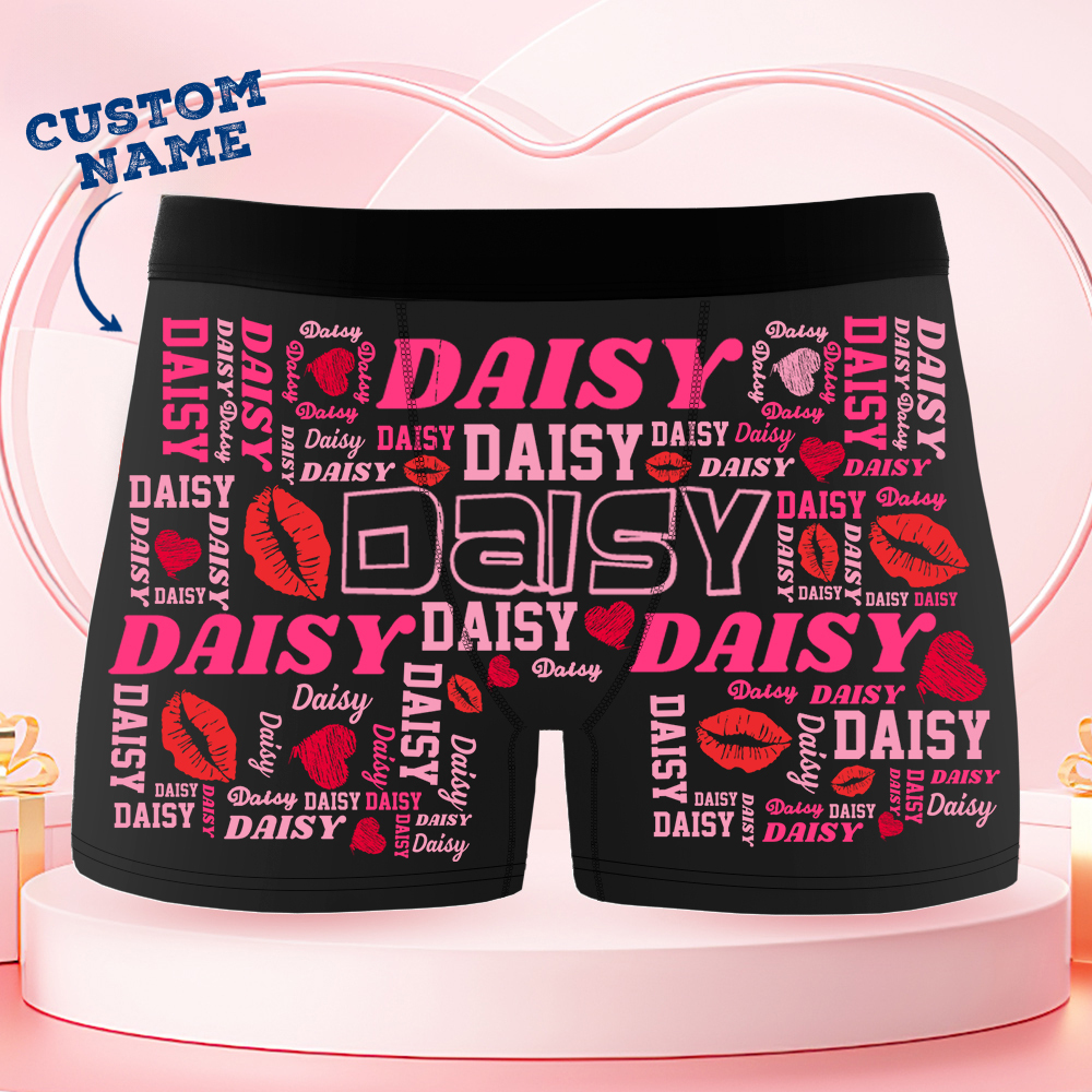 Custom Name Boxer Briefs, Men's Boxers Underwear Personalized Gifts for Him - MyPhotoSocks
