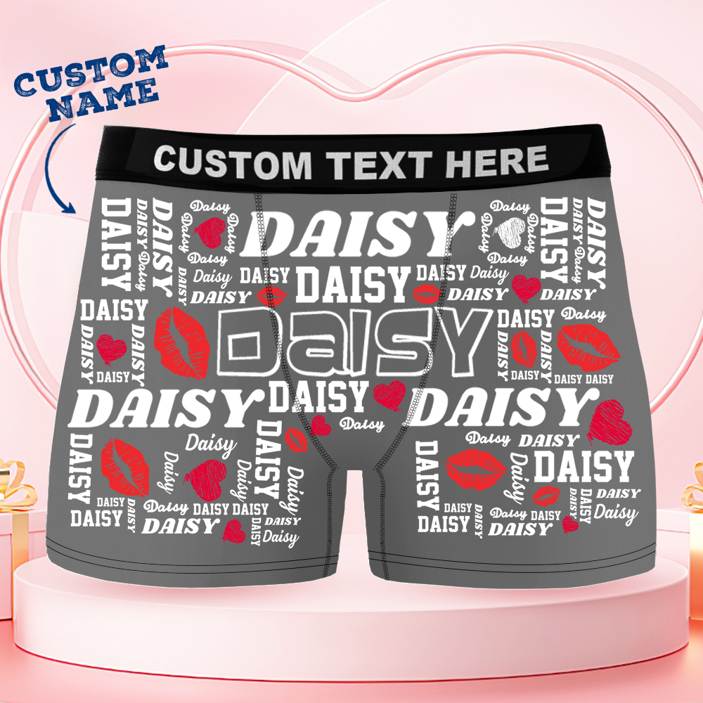 Custom Name Boxer Briefs, Men's Boxers Underwear Personalized Gifts for Him - MyPhotoSocks