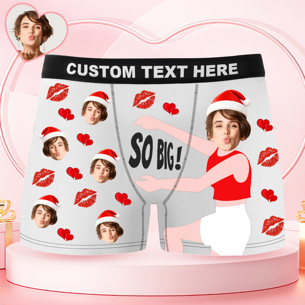 Personalized Face Boxer Briefs, Funny Photo Underwear, Christmas Gift for Men - MyPhotoSocks