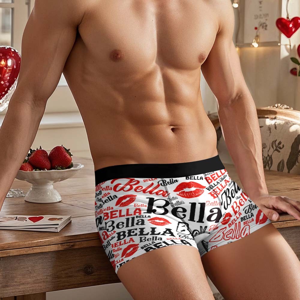 Custom Men's Underwear Personalized Name Men's Boxer Briefs - MyPhotoSocks