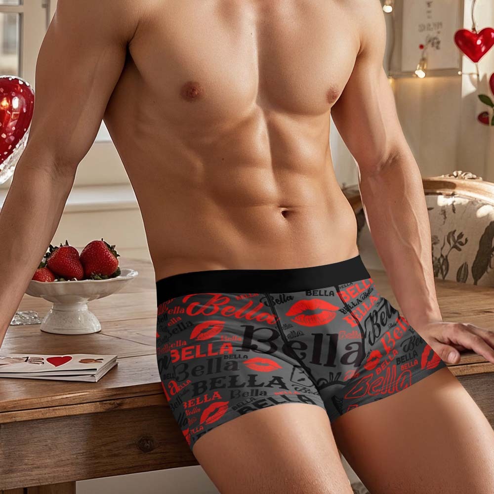 Custom Men's Underwear Personalized Name Men's Boxer Briefs - MyPhotoSocks
