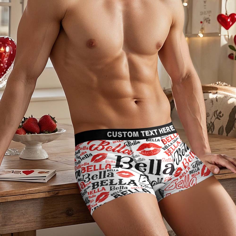 Custom Men's Underwear Personalized Name Men's Boxer Briefs - MyPhotoSocks