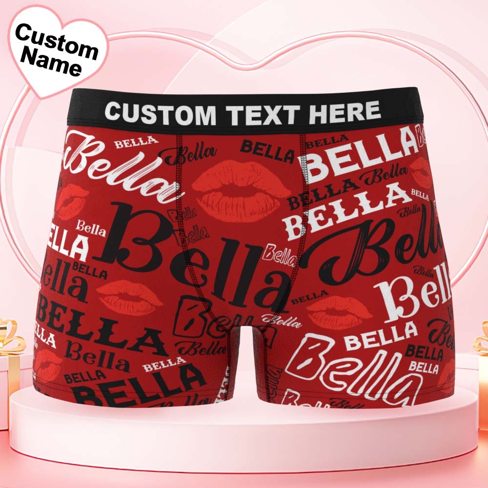 Custom Men's Underwear Personalized Name Men's Boxer Briefs - MyPhotoSocks