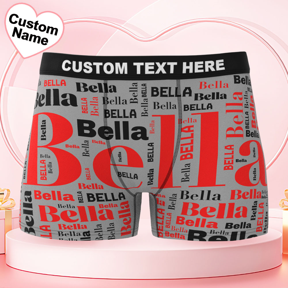 Men's Underwear Custom Name Men's Boxer Briefs Personalized Boxers - MyPhotoSocks