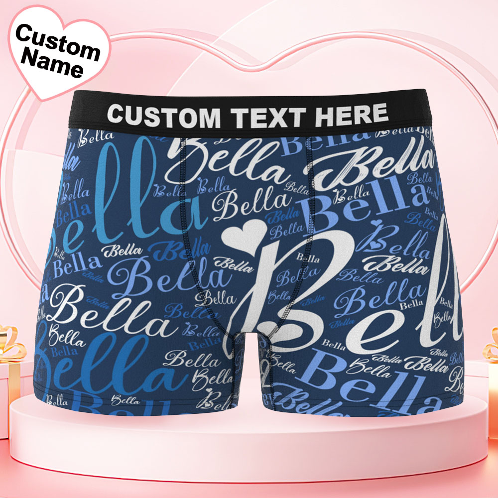 Custom Name Men's Underwear Word Art Personalized Men's Boxer Briefs - MyPhotoSocks