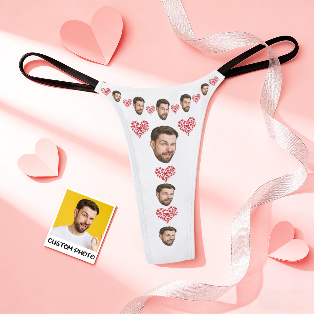 Custom Thongs Photo Panties Funny Underwear Briefs Hug MINE Thong Valentine Gift - MyPhotoSocks