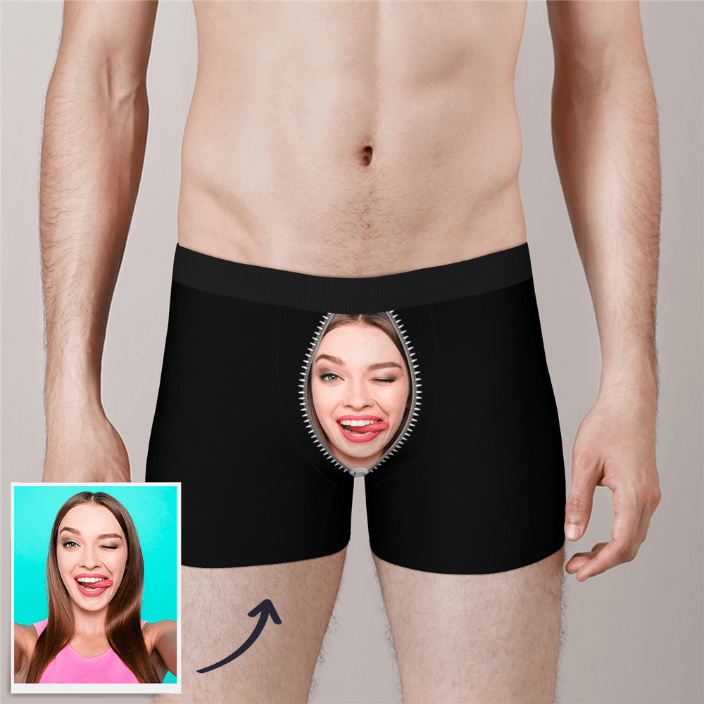 Custom Face Boxer Shorts Zipper Underwear - MyPhotoSocks