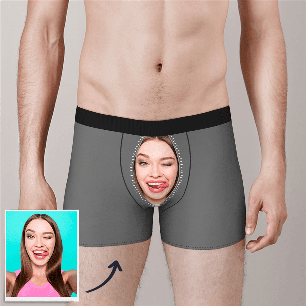 Custom Face Boxer Shorts Zipper Underwear - MyPhotoSocks