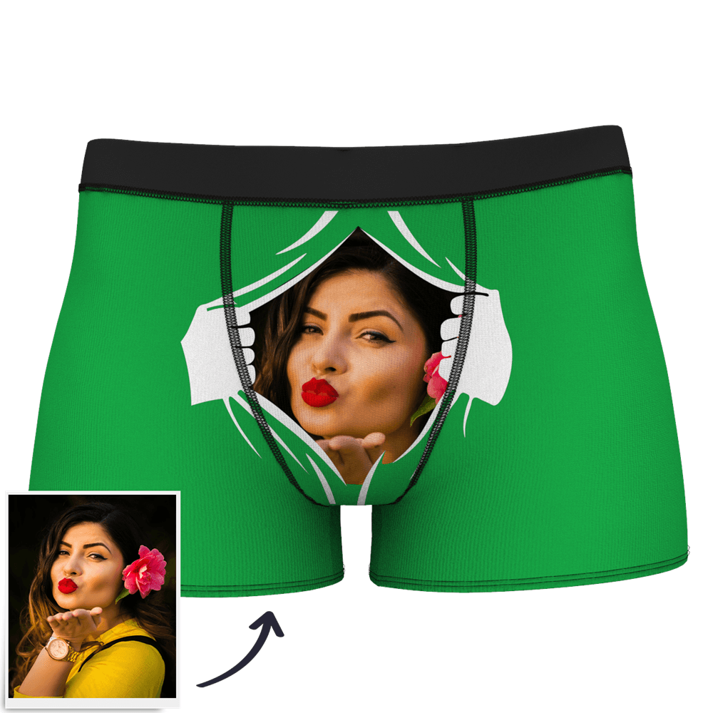 Custom Man Face On Tearing Boxer Shorts - MyPhotoSocks