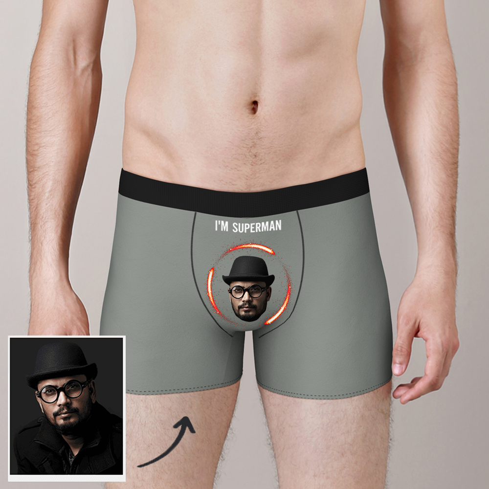 Custom Photo Man Boxer I Am Superman - MyPhotoSocks