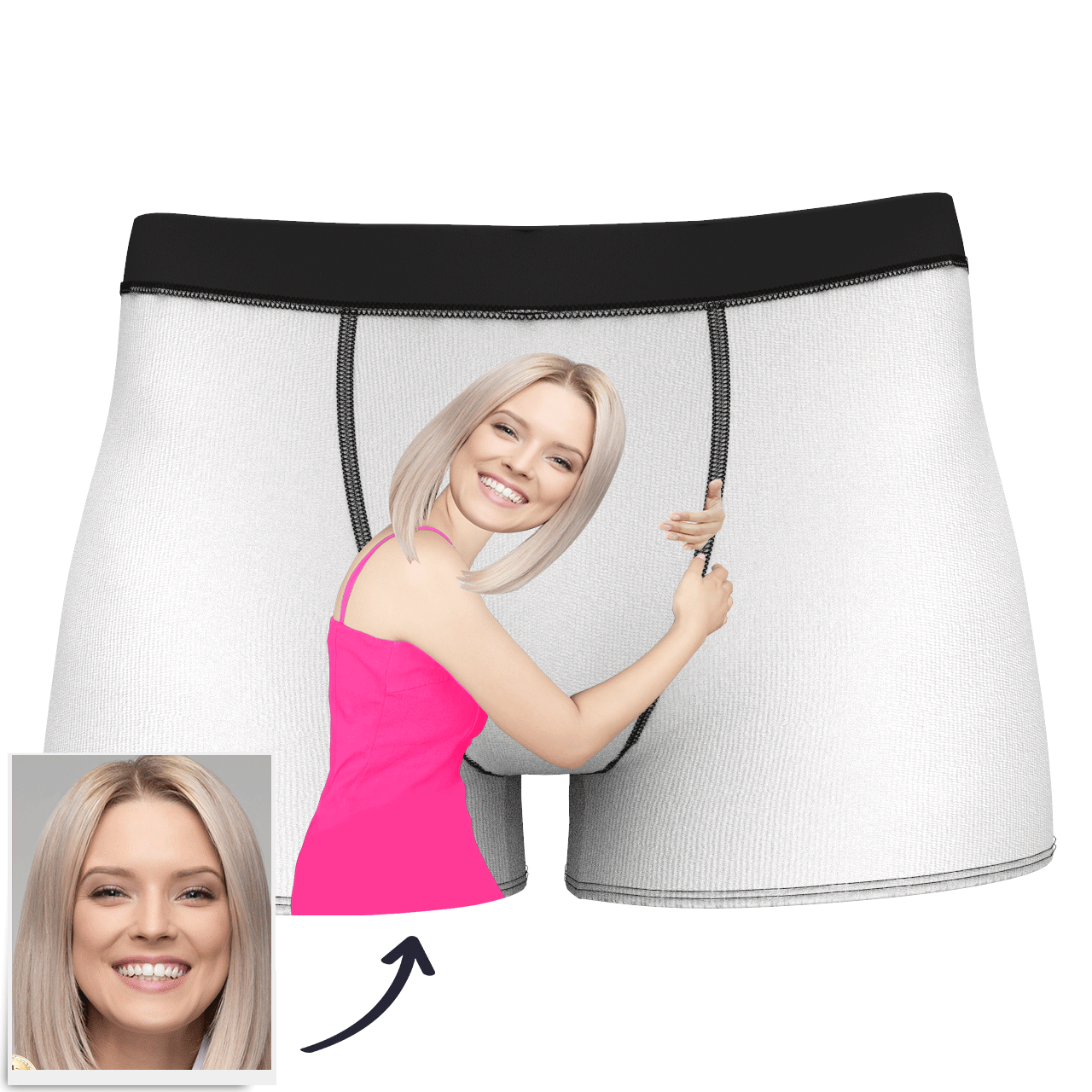 Custom Photo Man Boxer Shorts On Body - MyPhotoSocks