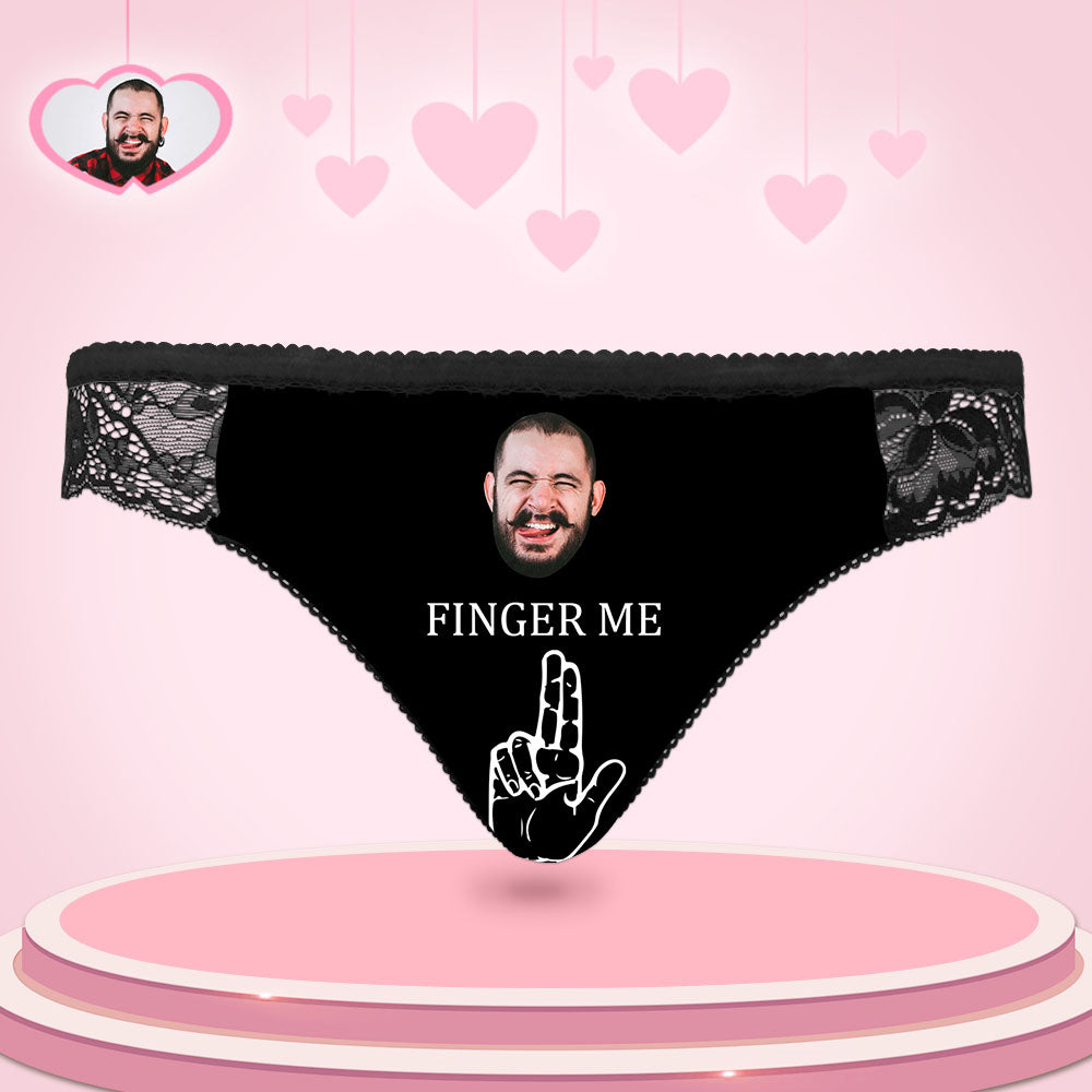 Custom Women Lace Panty Face Sexy Panties Women's Underwear - Finger Me-MyPhotoSocks