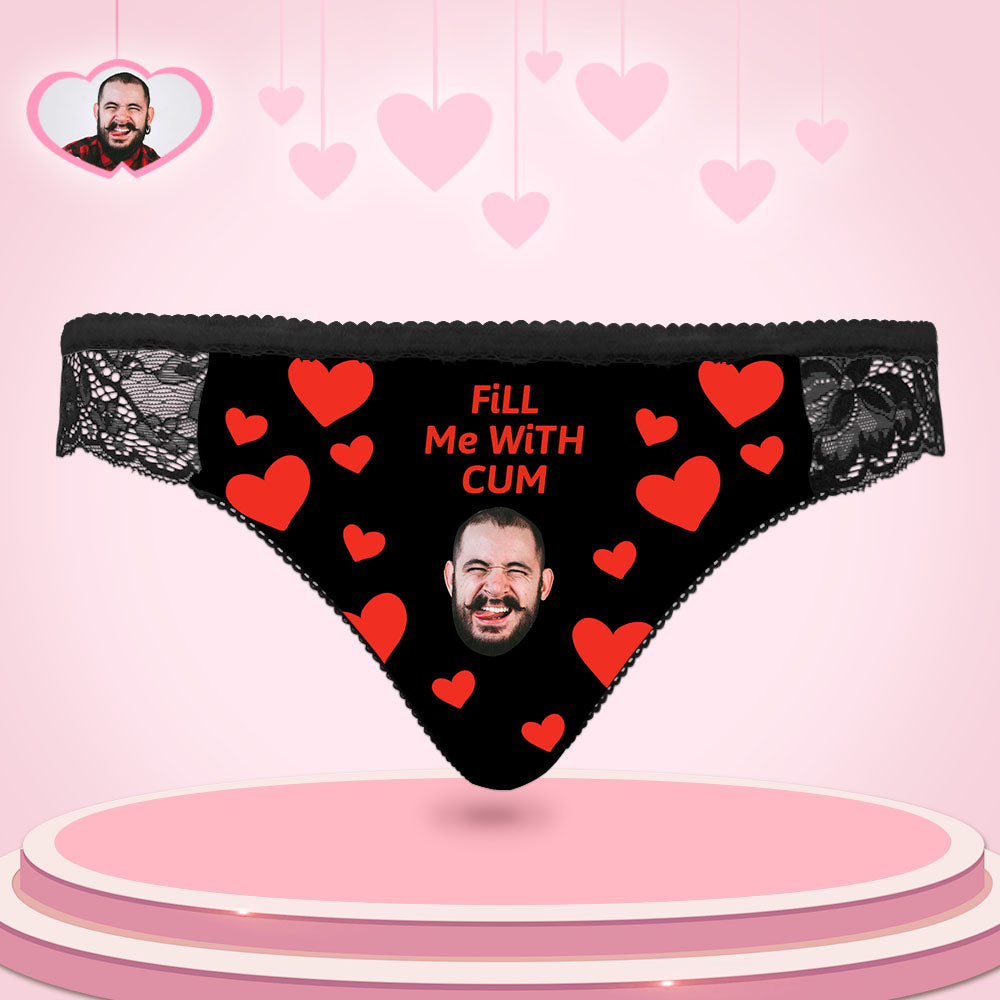Custom Women Lace Panty Face Sexy Panties Women's Underwear - Fill Me With Cun-MyPhotoSocks