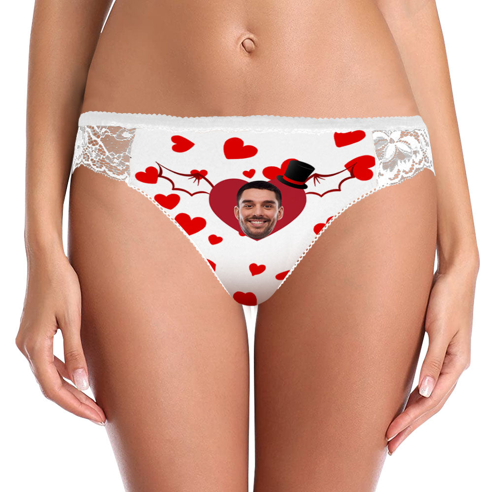 Custom Face Women Lace Panty I Love You Heart Sexy Panties-MyPhotoSocks