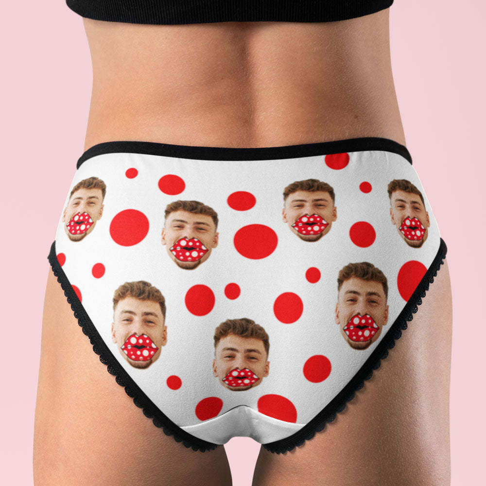 Custom Face Boxers Personalized Funny Lips Valentine's Day Gift For Her - 