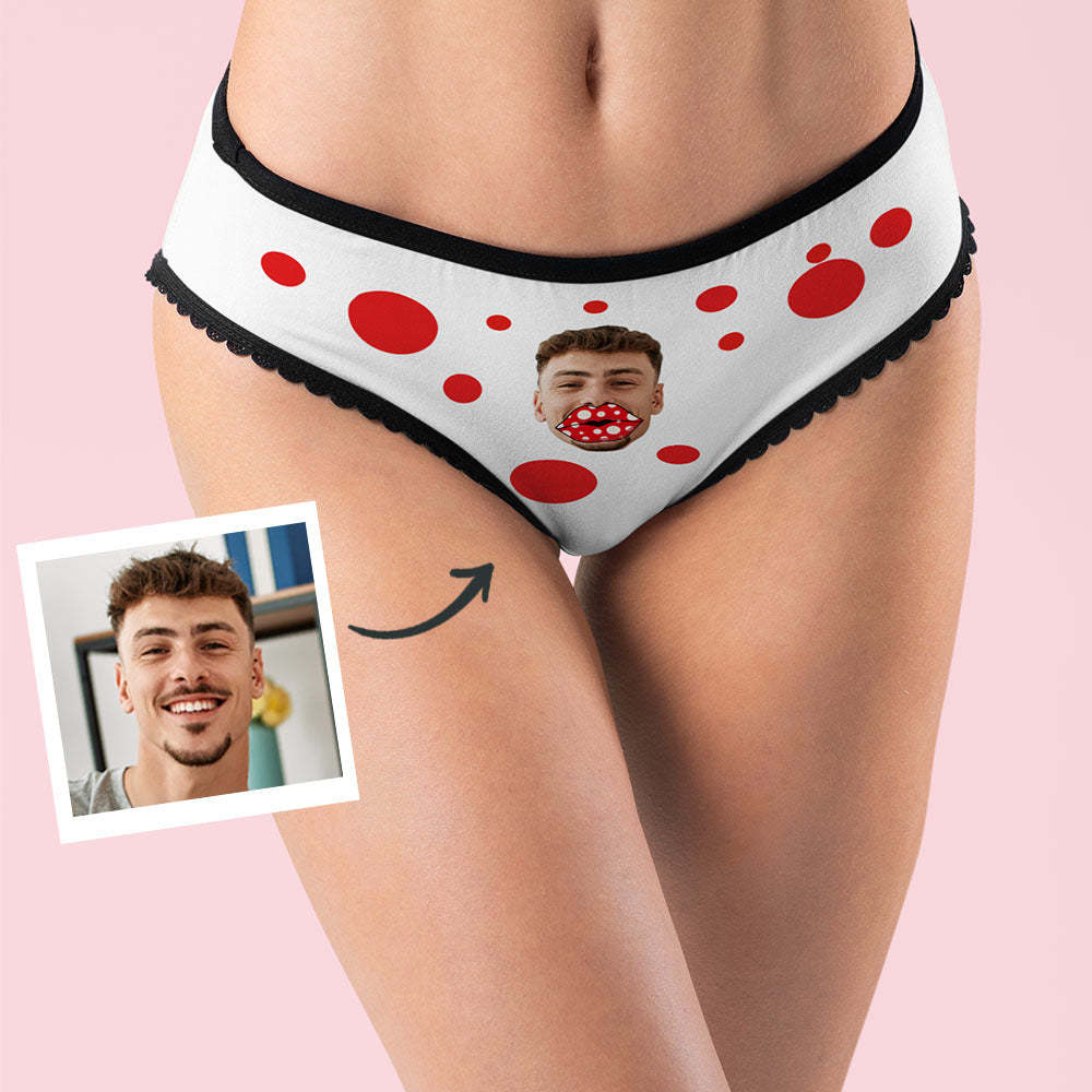 Custom Face Boxers Personalized Funny Lips Valentine's Day Gift For Her - 