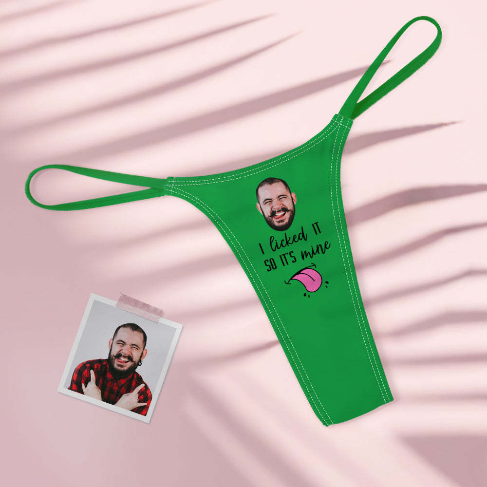 Custom Face Sexy Women's Colorful Tanga Thong It's Mine -