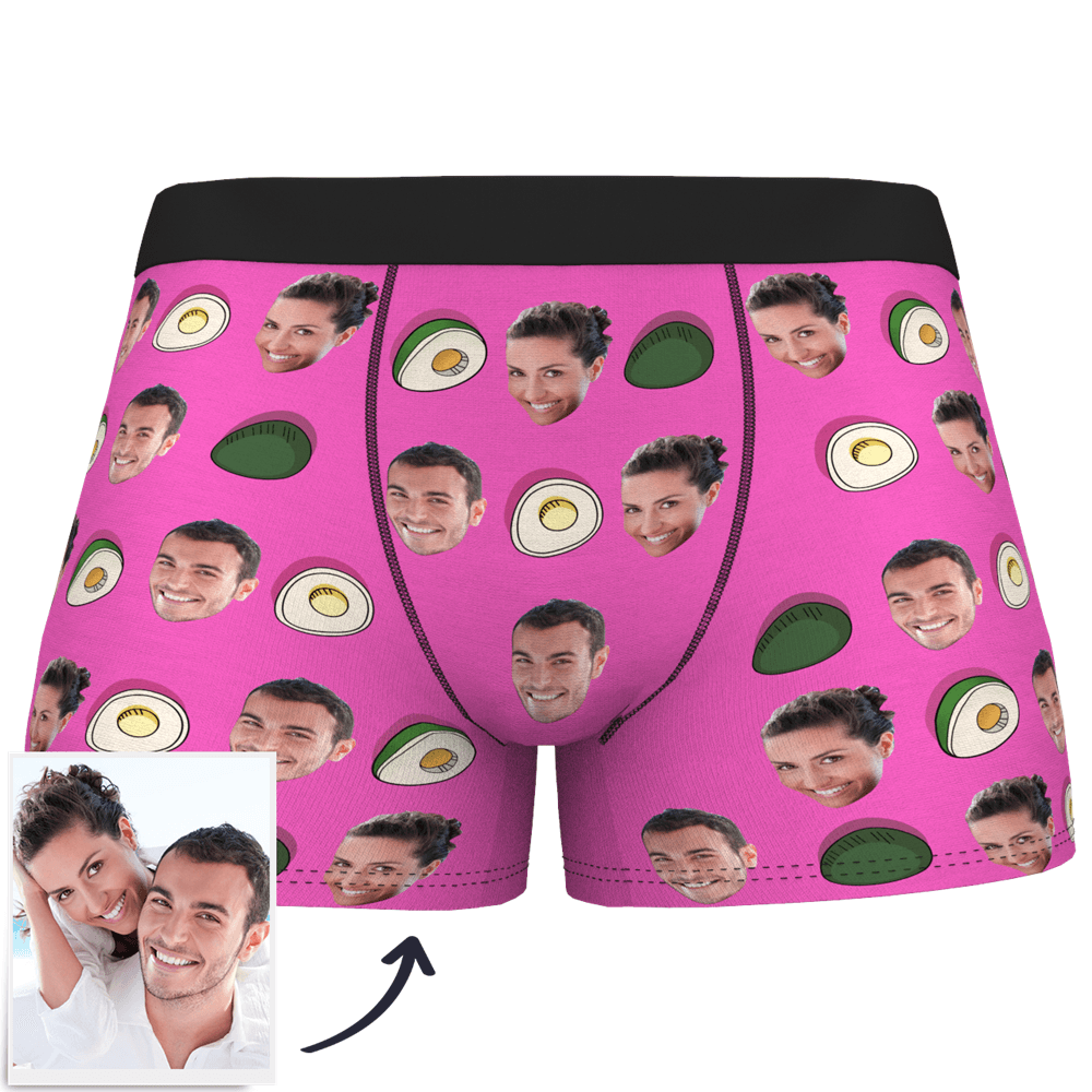 Custom Photo Man Boxer Couple Avocado Theme - MyPhotoSocks