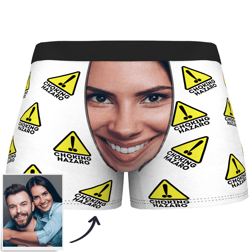 Custom Face Boxer Shorts Choking Hazard - MyPhotoSocks