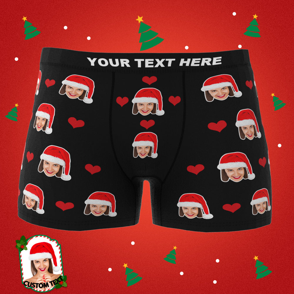 Custom Photo Heart Boxer Shorts Personalized Christmas Gifts-MyPhotoSocks