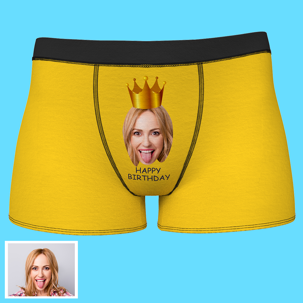 Custom Face Boxer Gifts For Boyfriend Men's Underwear Happy Birthday