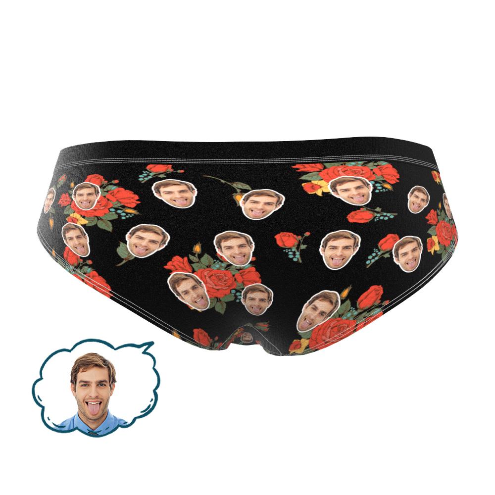 Custom Face Women Panties Funny Rose Underwear-MyPhotoSocks