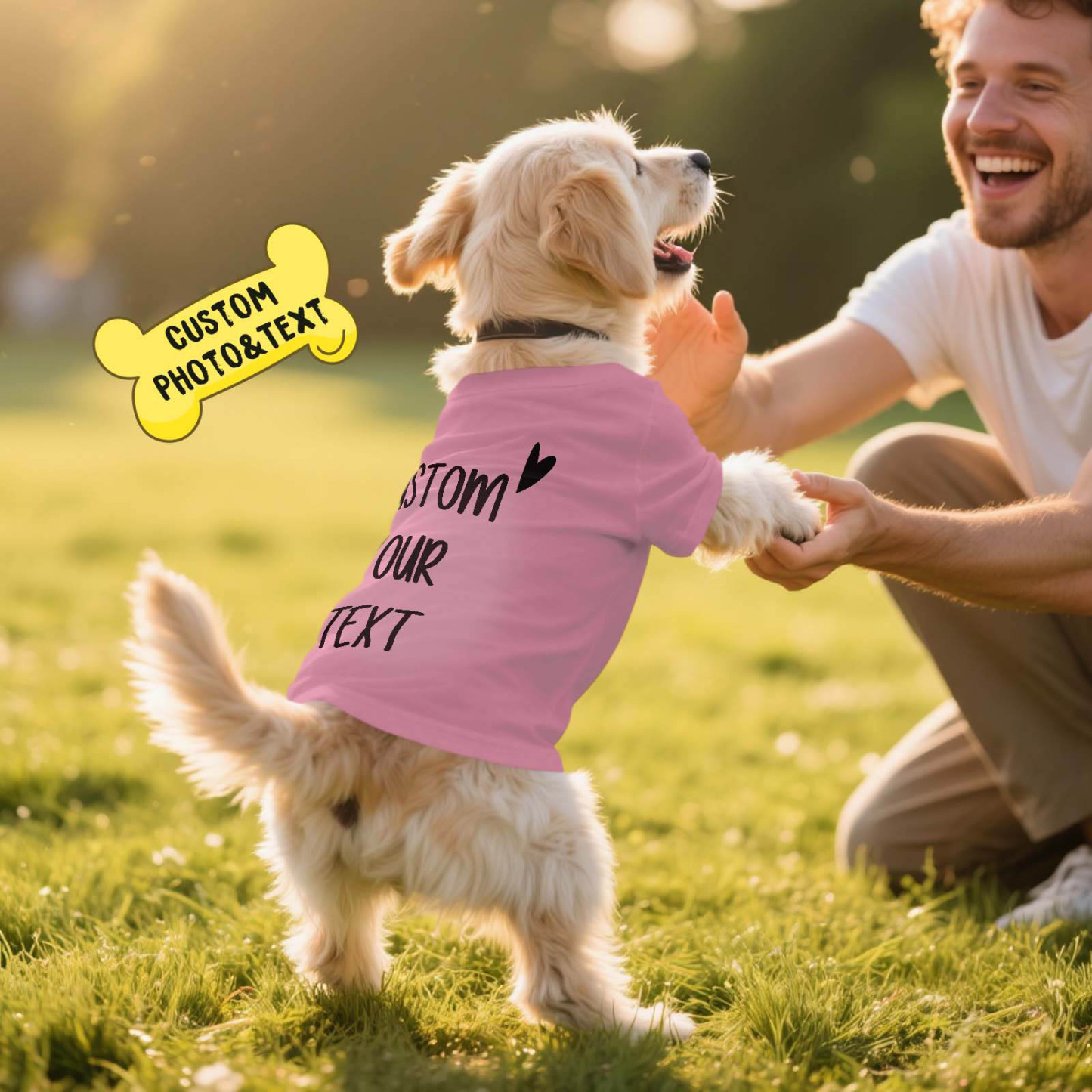 Personalized Cute Photo and Text T-Shirt Dog Shirt Custom Pet Lover Shirt Gift - MyPhotoSocks