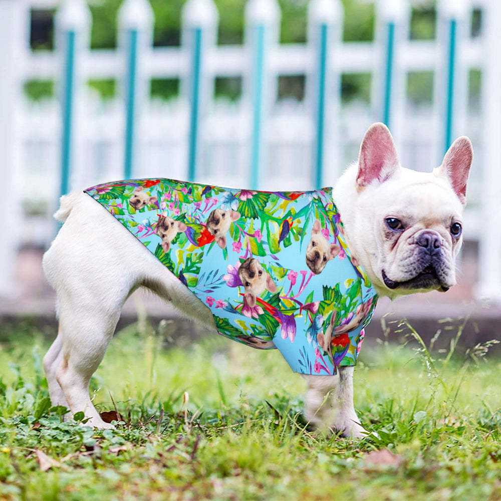 Custom Hawaiian Dog Shirt Personalized Flowers Pet Beach Shirt Clothes Gift for Pets - My Photo Socks