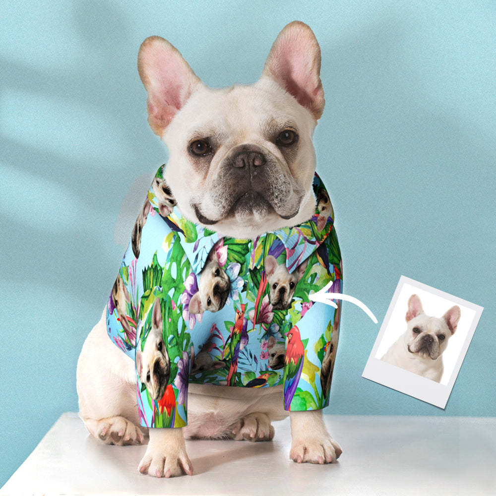 Custom Hawaiian Dog Shirt Personalized Flowers Pet Beach Shirt Clothes Gift for Pets - My Photo Socks