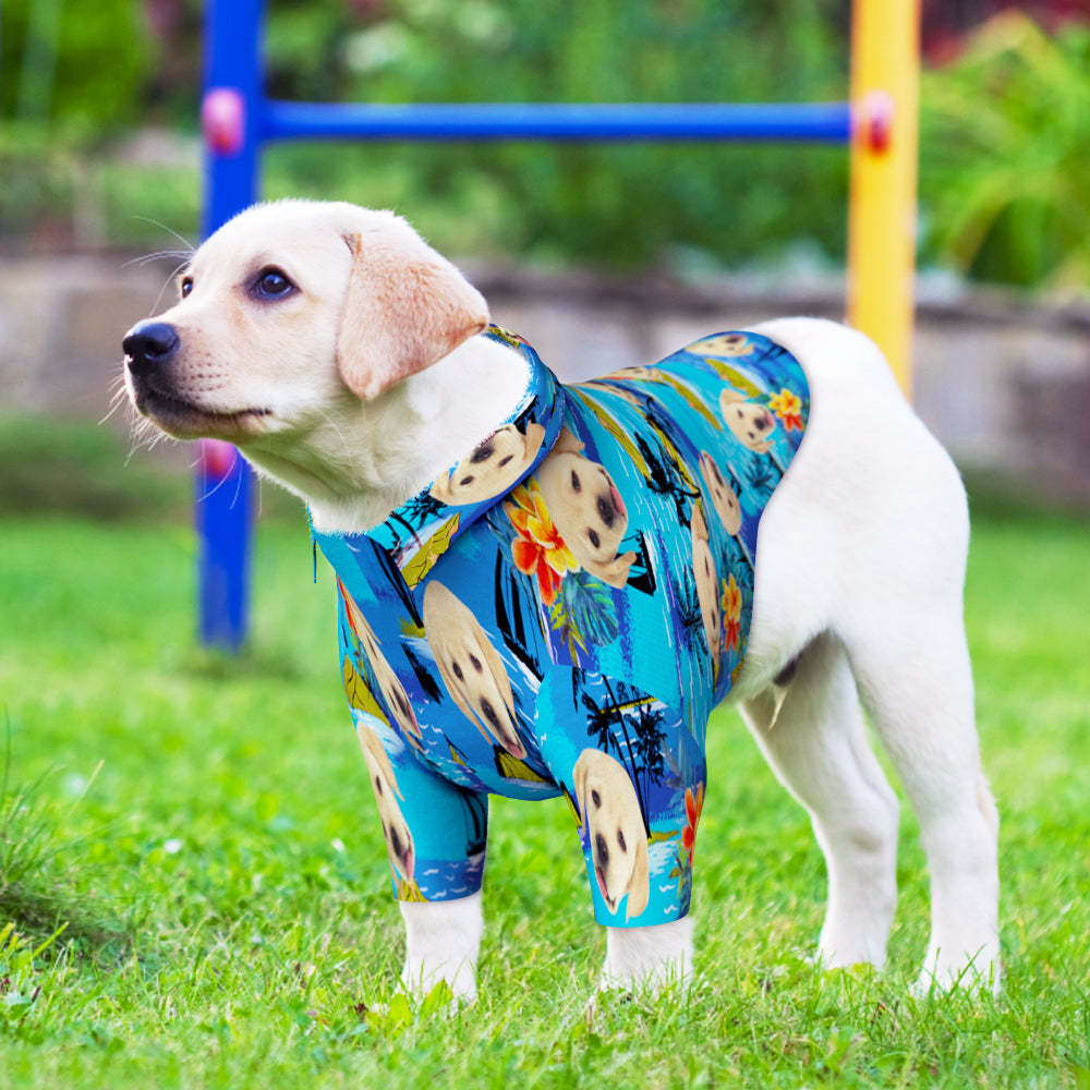 Custom Face Hawaiian Dog Shirt Personalized Coconut Tree Print Pet Beach Shirt Clothes Gift for Pets - My Photo Socks